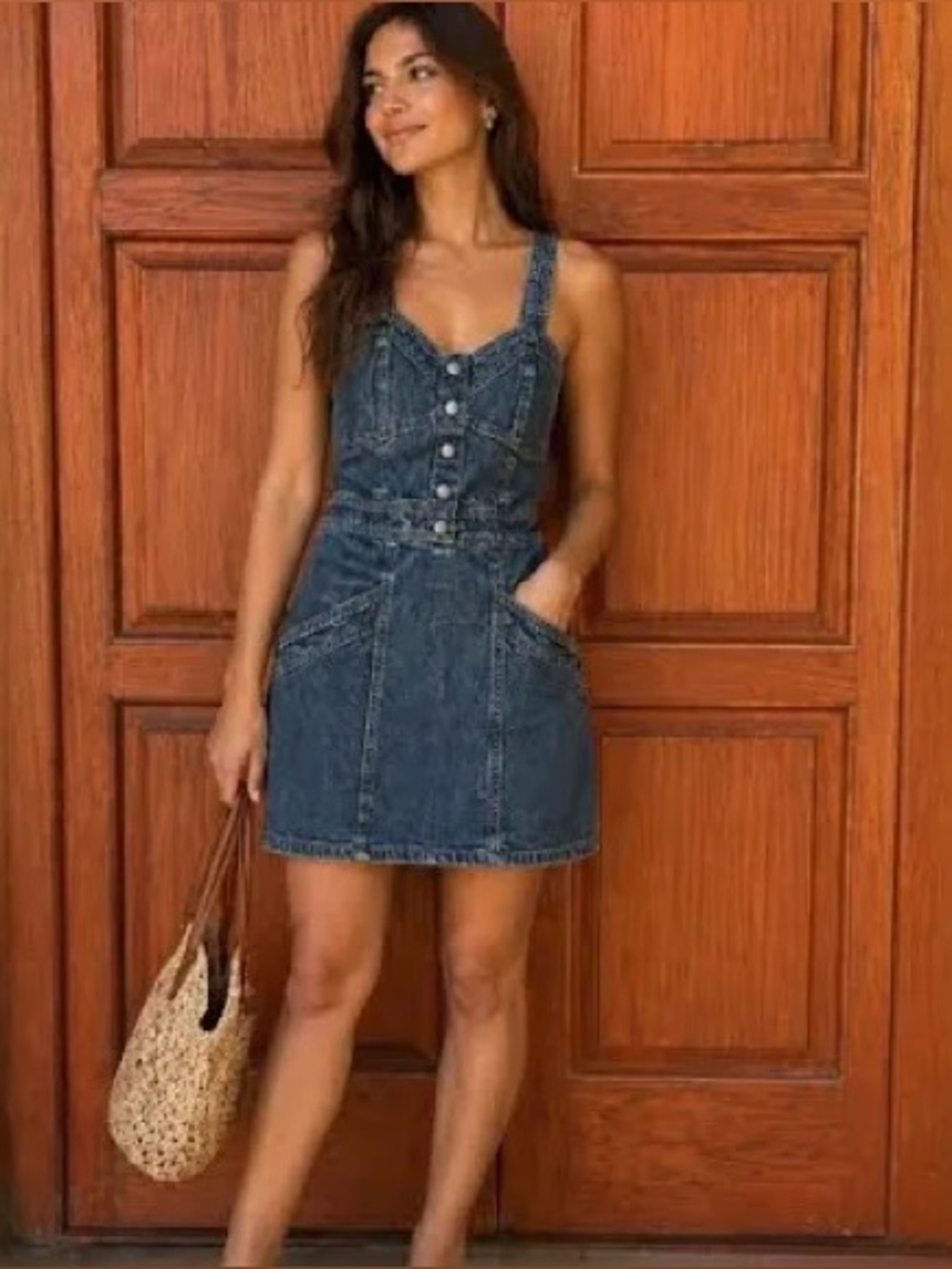 Japna Dark Blue Denim Mini Dress